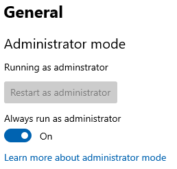 PowerToys Run administrator mode