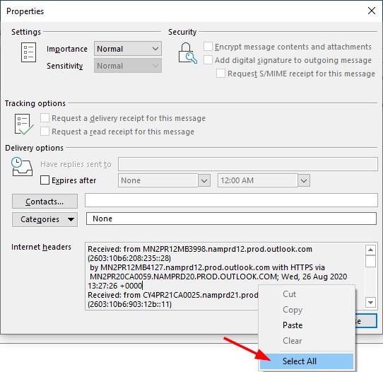 internet headers properties