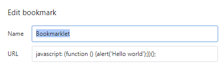 Edit bookmarklet name