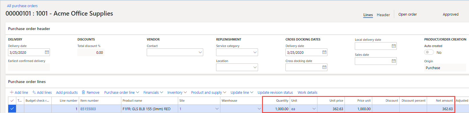 purchase order calculation decimal precision