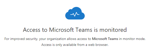 Teams Access warning