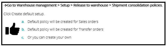 configure shipment consolidation policies