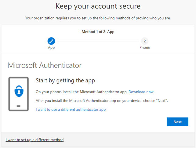 Microsoft authenticator app