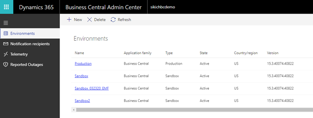 business central admin center