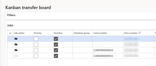 Kanban transfer board