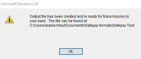 file generation confirmation