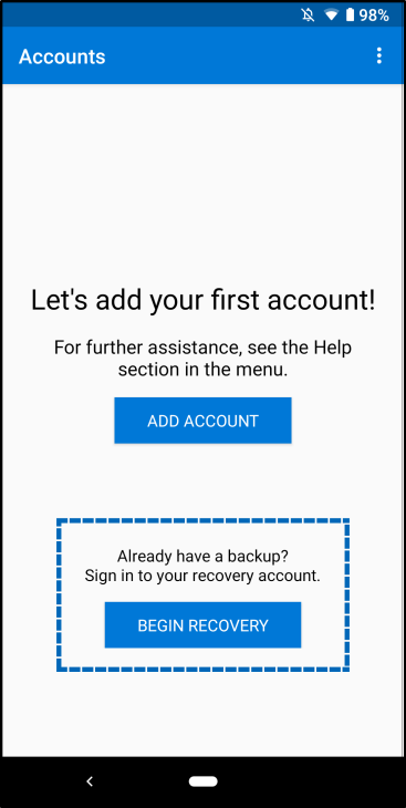 adding first account to new phone MFA