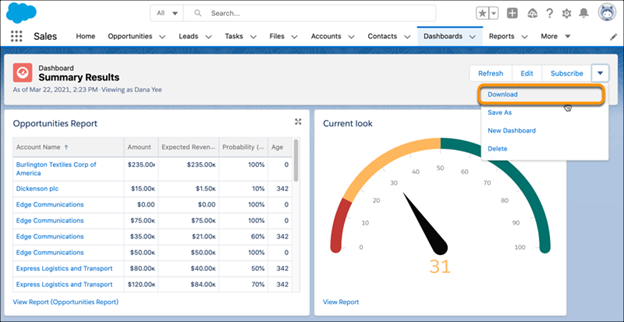 download a dashboard image