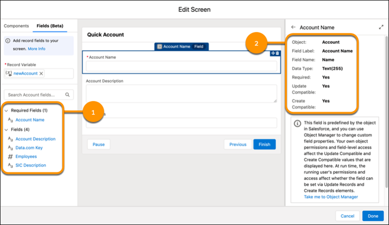 Place Fields from Your Salesforce Objects Directly on Flow Screens