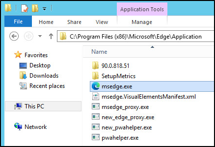 finding edge executable in Server 2012 R2