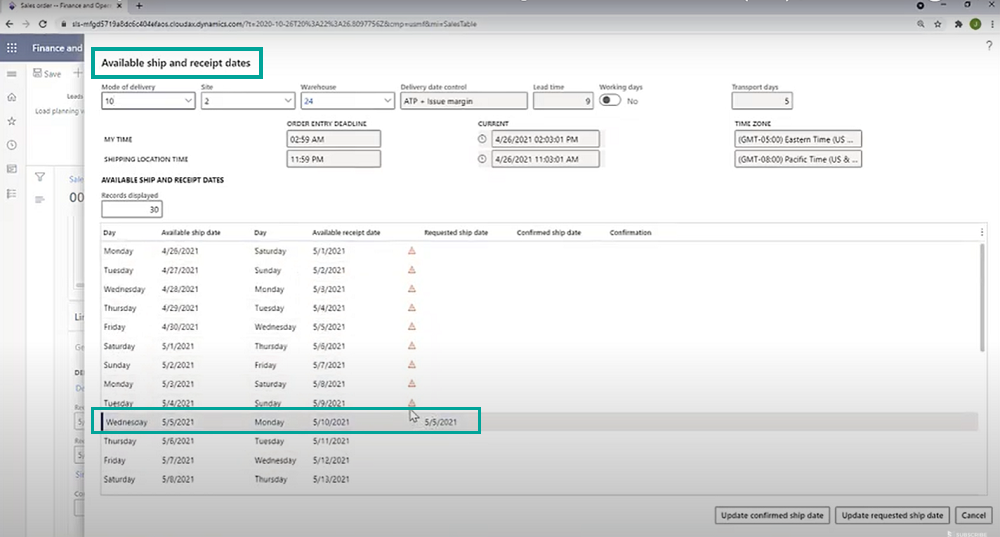 Simulate Delivery Dates