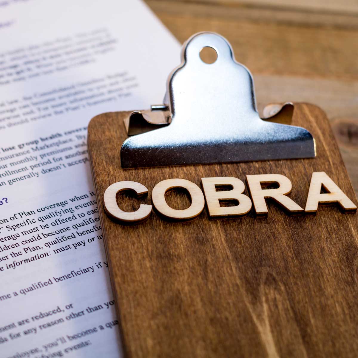 COBRA Healthcare Insurance Benefits for unemployment concept