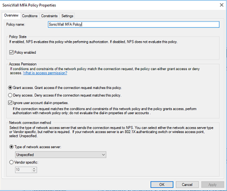 configuring Azure AD MFA with SonicWall