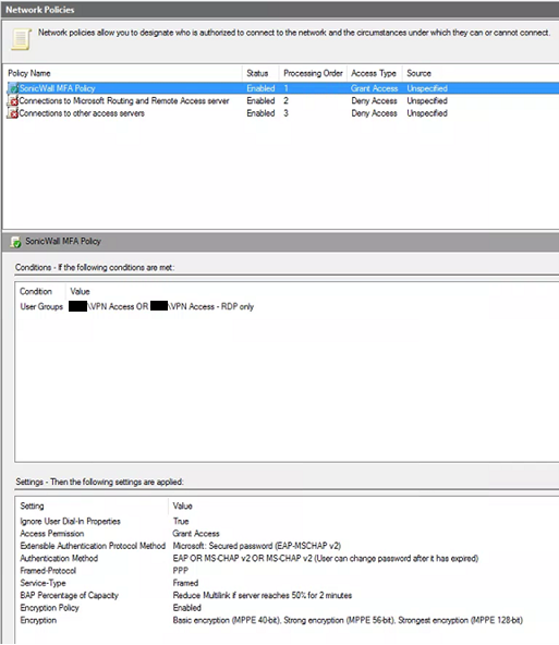 set the processing order of the new Network Policy to 1