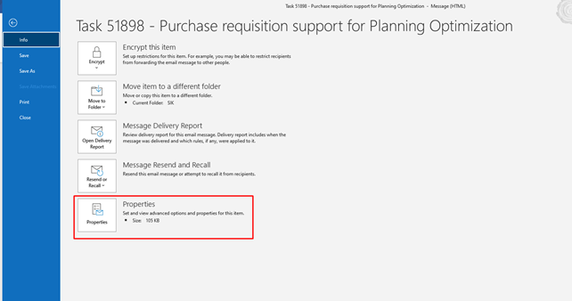 purchase requisition support for planning optimization