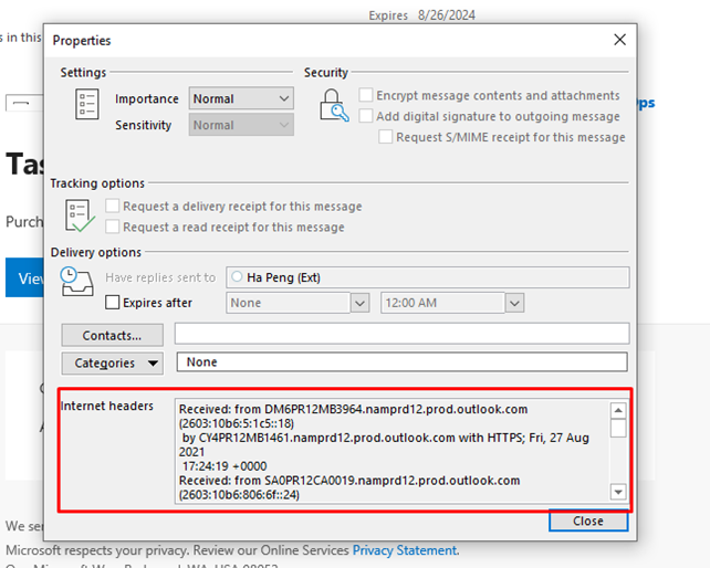 properties menu in Azure devops