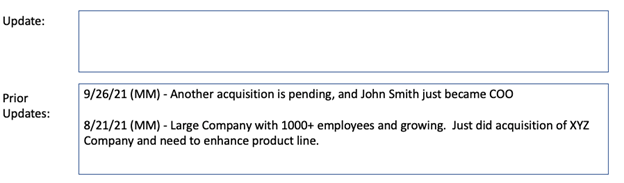 before updating Salesforce client notes