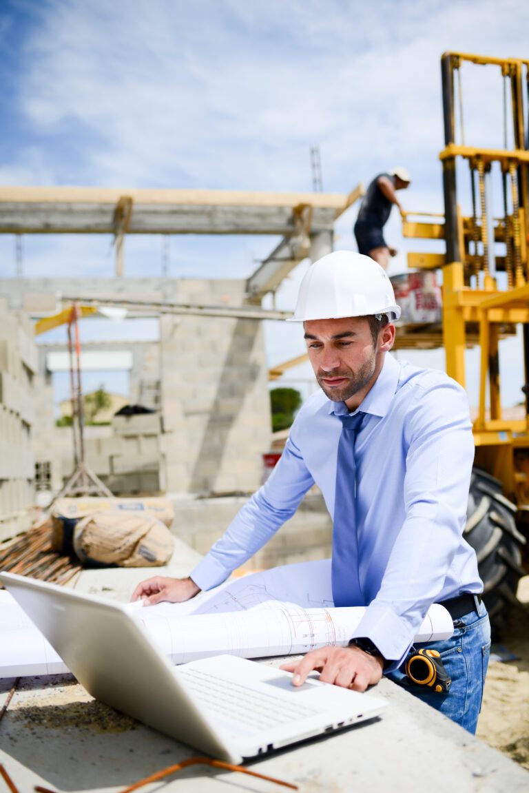 architect on a building industry construction site