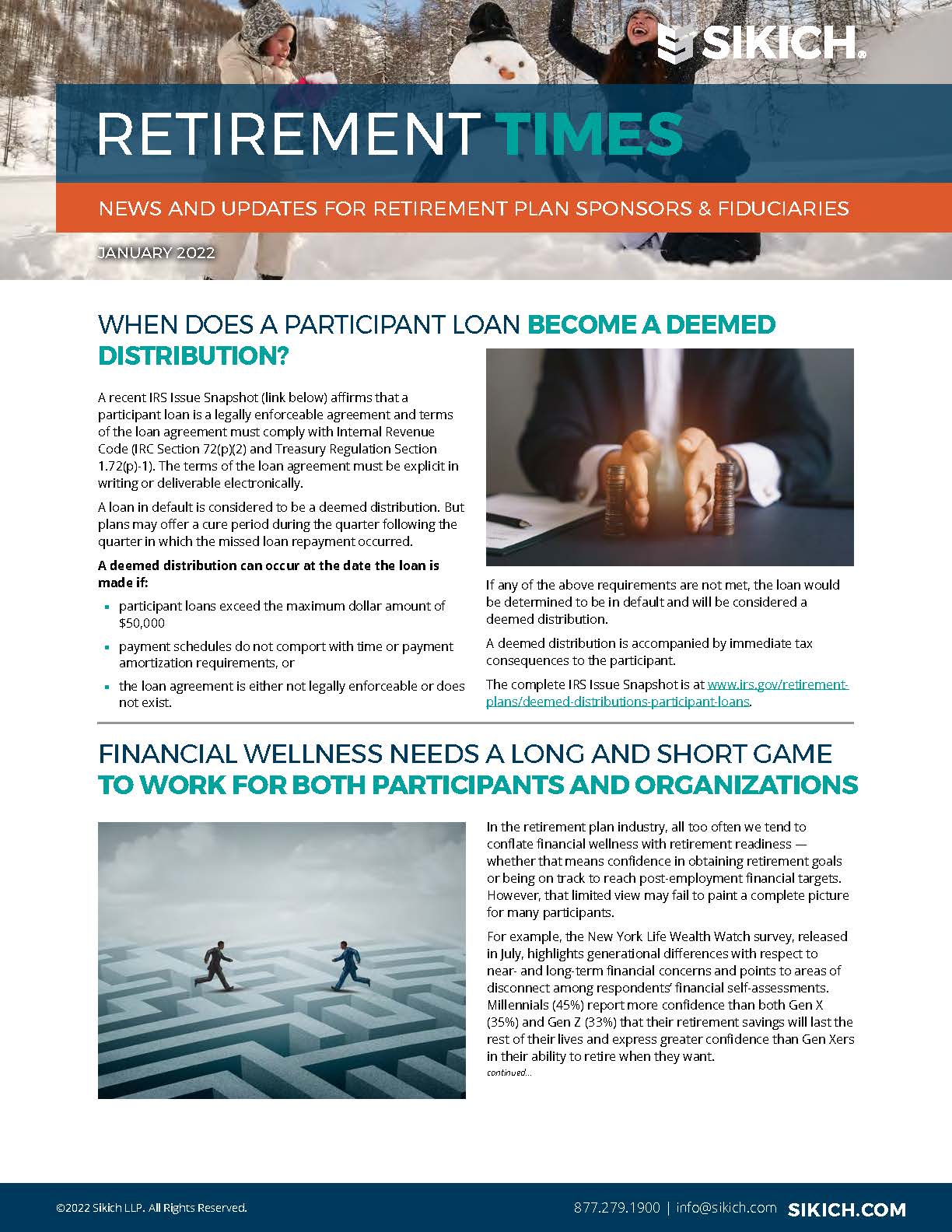 cover image of January 2022 Retirement Times Newsletter