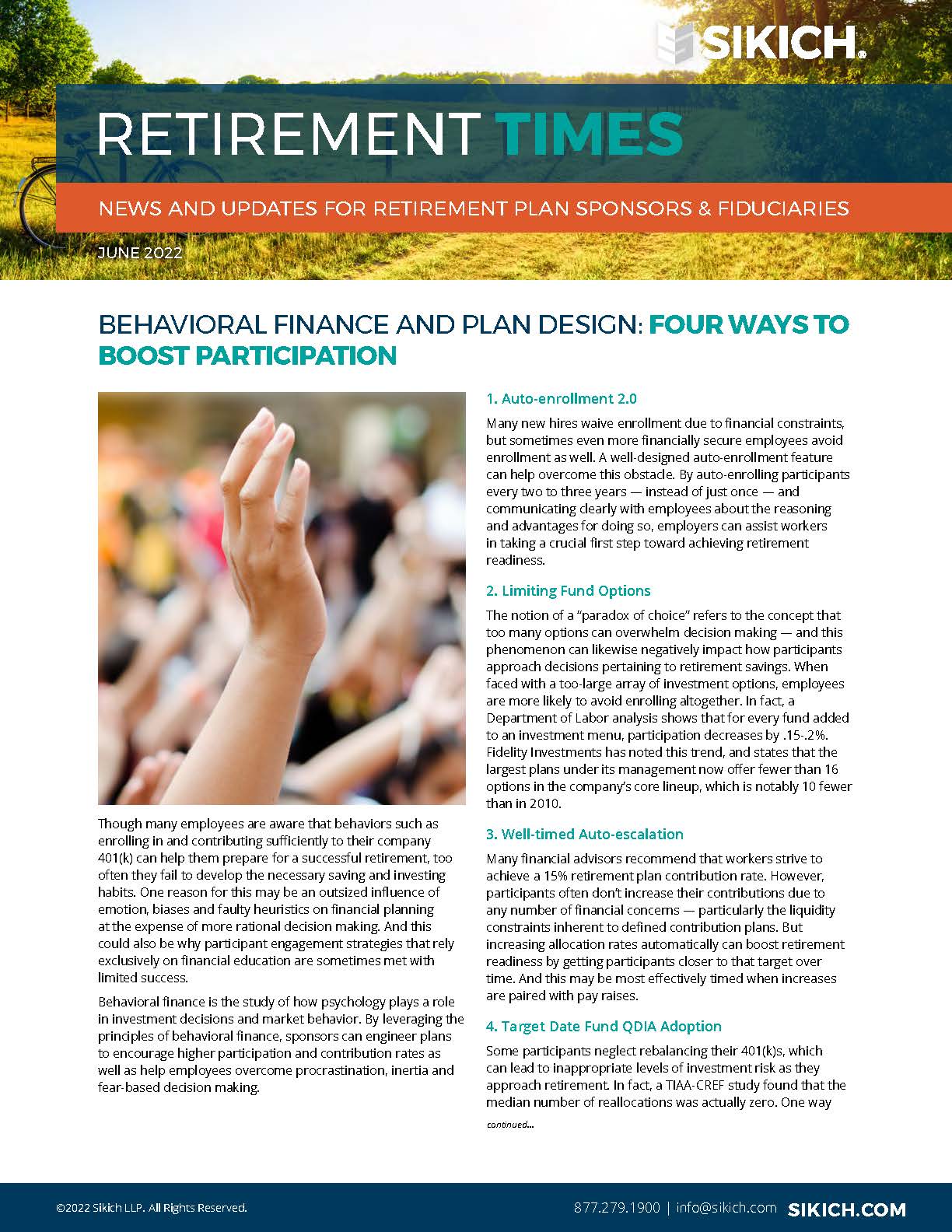 cover image of Retirement Times Newsletter June 2022