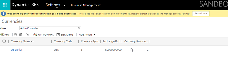 create a new currency record