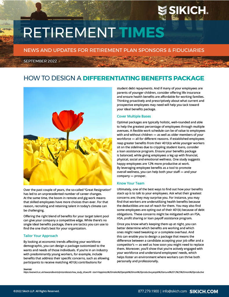cover image of September 2022 Retirement Times Newsletter