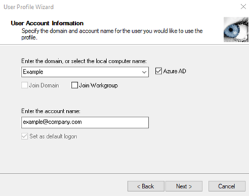 user account info for migration