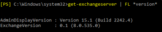Exchange server version