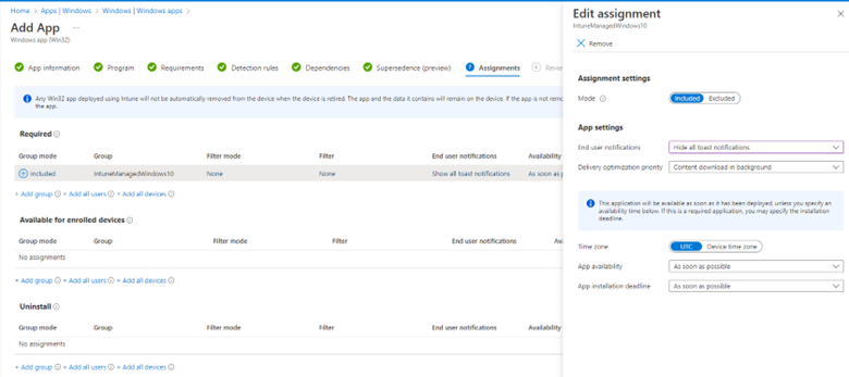 using Intune to supersede Win32 apps