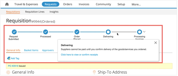 Coupa r36 requisition window