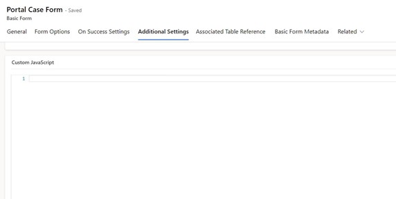 custom JavaScript setting in Portal Case Form