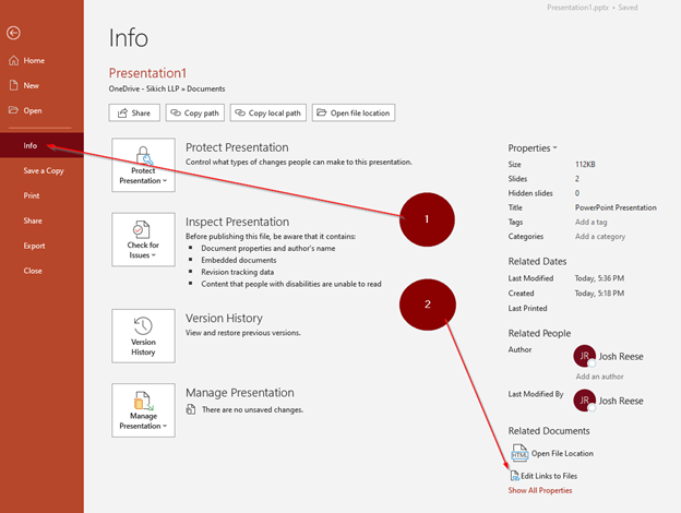 Edit Links to Files in PowerPoint