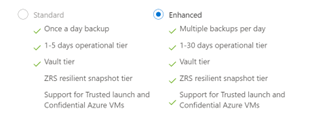 enhanced Azure VM backup policy