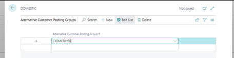 Alternative Posting Group 1 in Business Central
