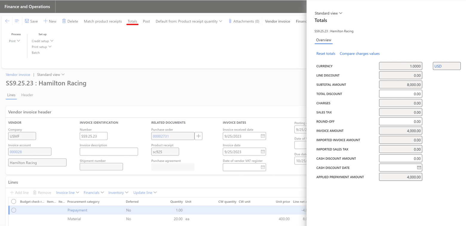 invoice breakdown