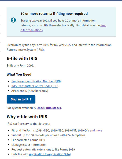 e-filing with the IRS