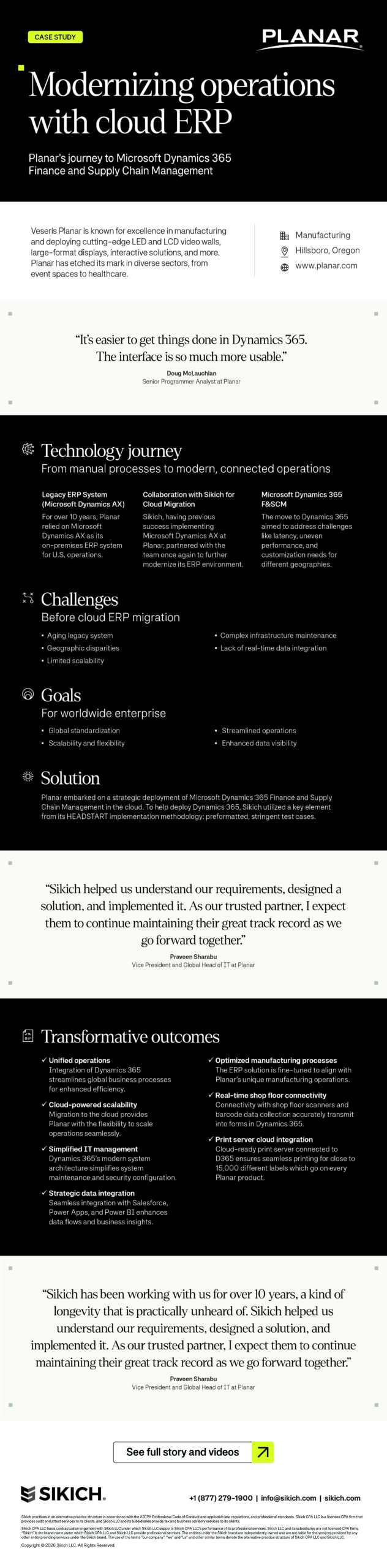 Planar Case study infographic