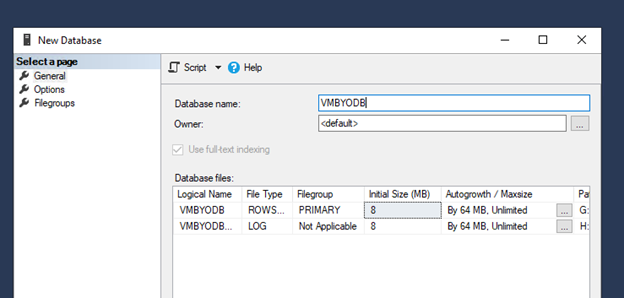 create a new database in D365 FSCM