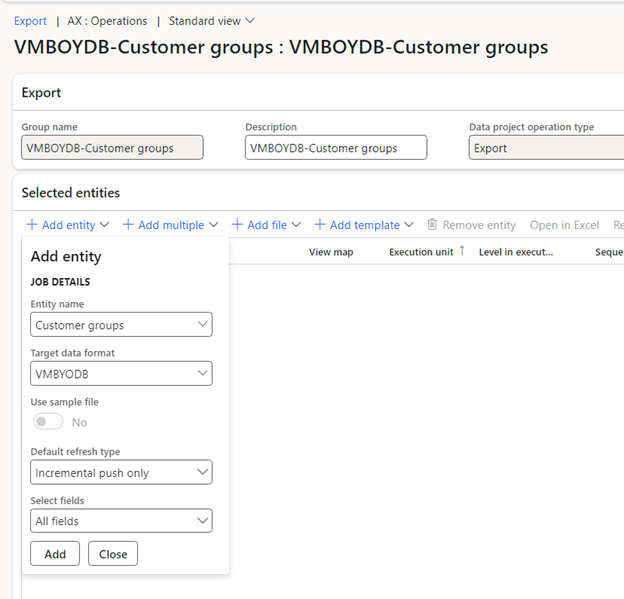 VMDOYDB customer groups