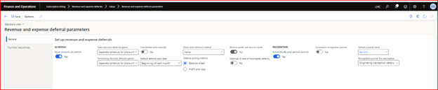 specify expense deferral parameters in Dynamics 365