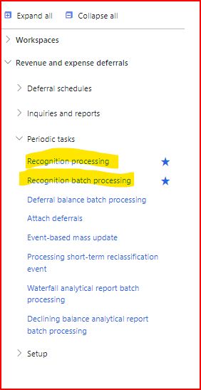 recognition processing for monthly amortization