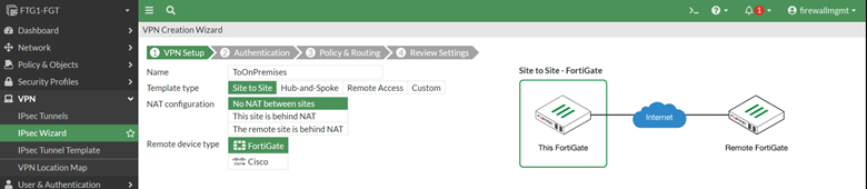 Fortigate VPN setup