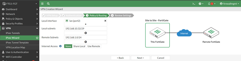 FortiGate policy & routing