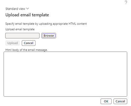 upload email template