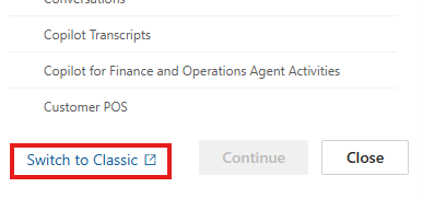 switch to classic search