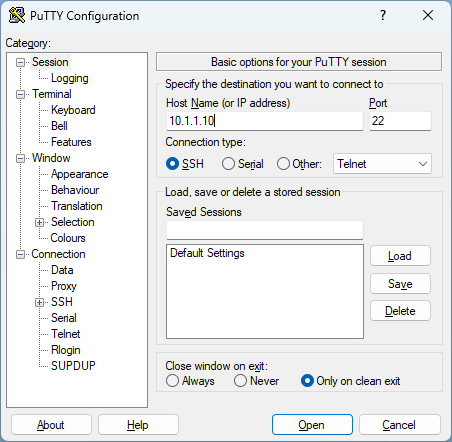 PuTTY configuration launcher